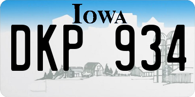 IA license plate DKP934