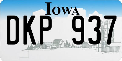 IA license plate DKP937