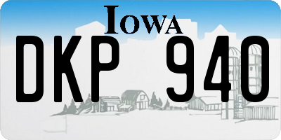 IA license plate DKP940