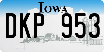 IA license plate DKP953
