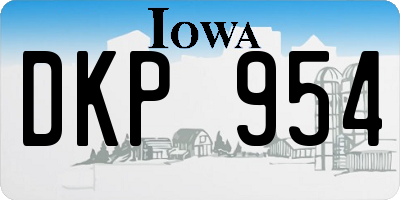 IA license plate DKP954