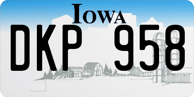 IA license plate DKP958