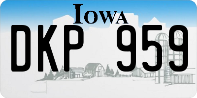 IA license plate DKP959
