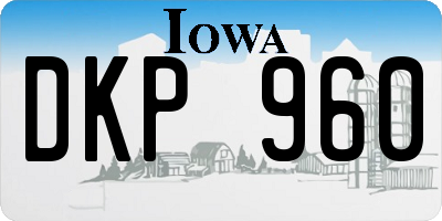IA license plate DKP960