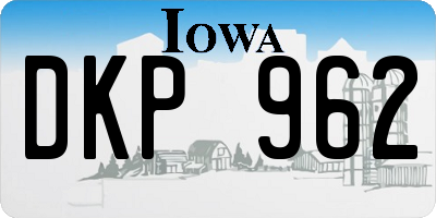 IA license plate DKP962