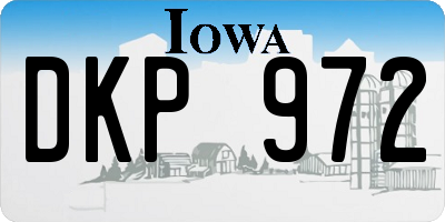 IA license plate DKP972
