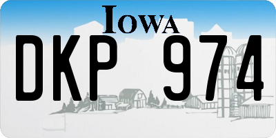 IA license plate DKP974