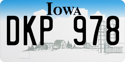 IA license plate DKP978