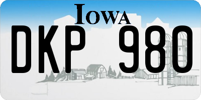 IA license plate DKP980
