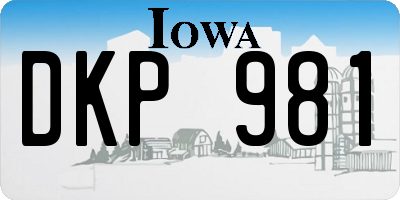 IA license plate DKP981