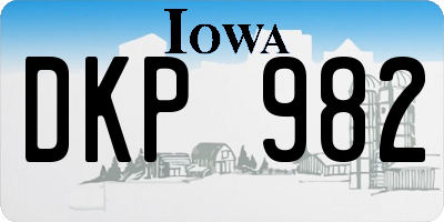 IA license plate DKP982