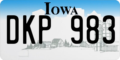 IA license plate DKP983