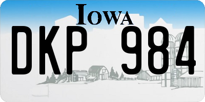 IA license plate DKP984