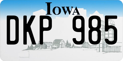 IA license plate DKP985