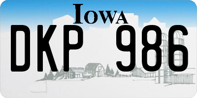 IA license plate DKP986
