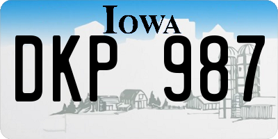 IA license plate DKP987