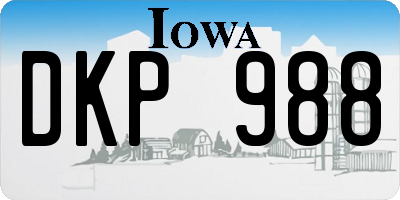 IA license plate DKP988