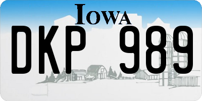 IA license plate DKP989