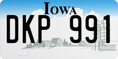 IA license plate DKP991