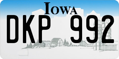 IA license plate DKP992