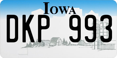 IA license plate DKP993