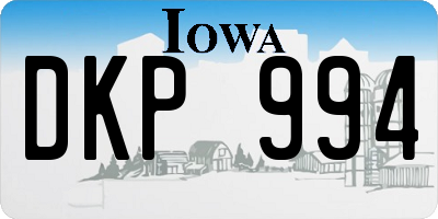 IA license plate DKP994