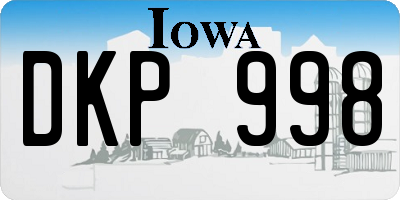 IA license plate DKP998