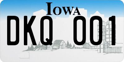 IA license plate DKQ001