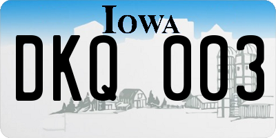 IA license plate DKQ003