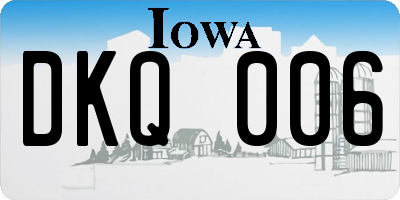 IA license plate DKQ006