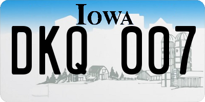 IA license plate DKQ007