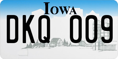 IA license plate DKQ009