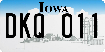 IA license plate DKQ011