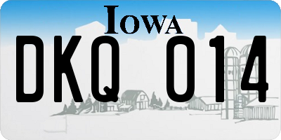 IA license plate DKQ014