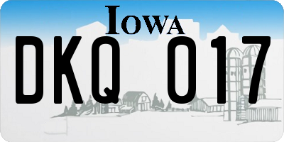 IA license plate DKQ017