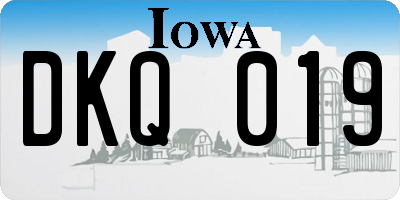 IA license plate DKQ019