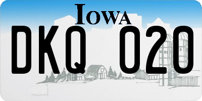 IA license plate DKQ020