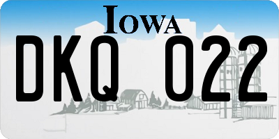 IA license plate DKQ022