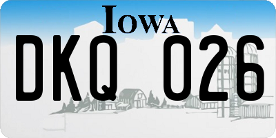 IA license plate DKQ026