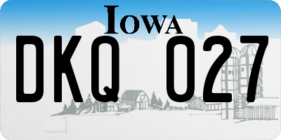IA license plate DKQ027