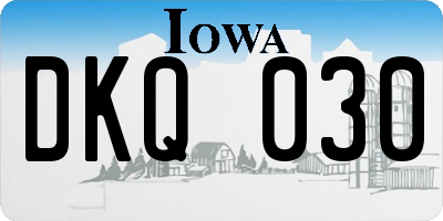 IA license plate DKQ030