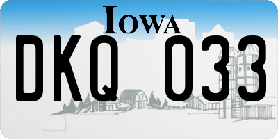 IA license plate DKQ033