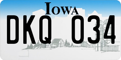 IA license plate DKQ034