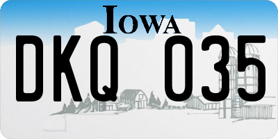 IA license plate DKQ035