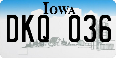 IA license plate DKQ036