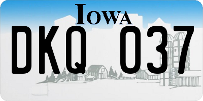 IA license plate DKQ037