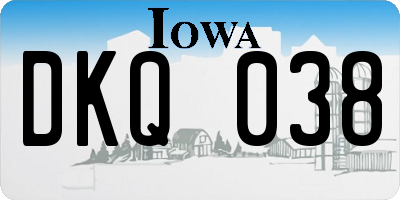 IA license plate DKQ038