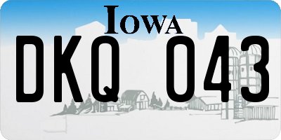 IA license plate DKQ043