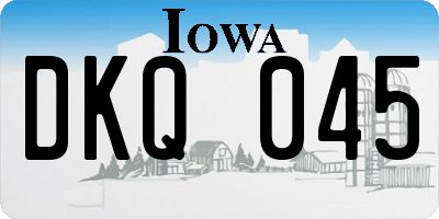 IA license plate DKQ045