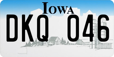 IA license plate DKQ046